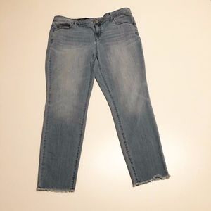 Simply Vera Wang Skinny Jeans Size 14 Raw Hem